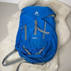 Ozark Trail Atka Ultralight Daypack Hydration Compatible Blue and Gray Backpack